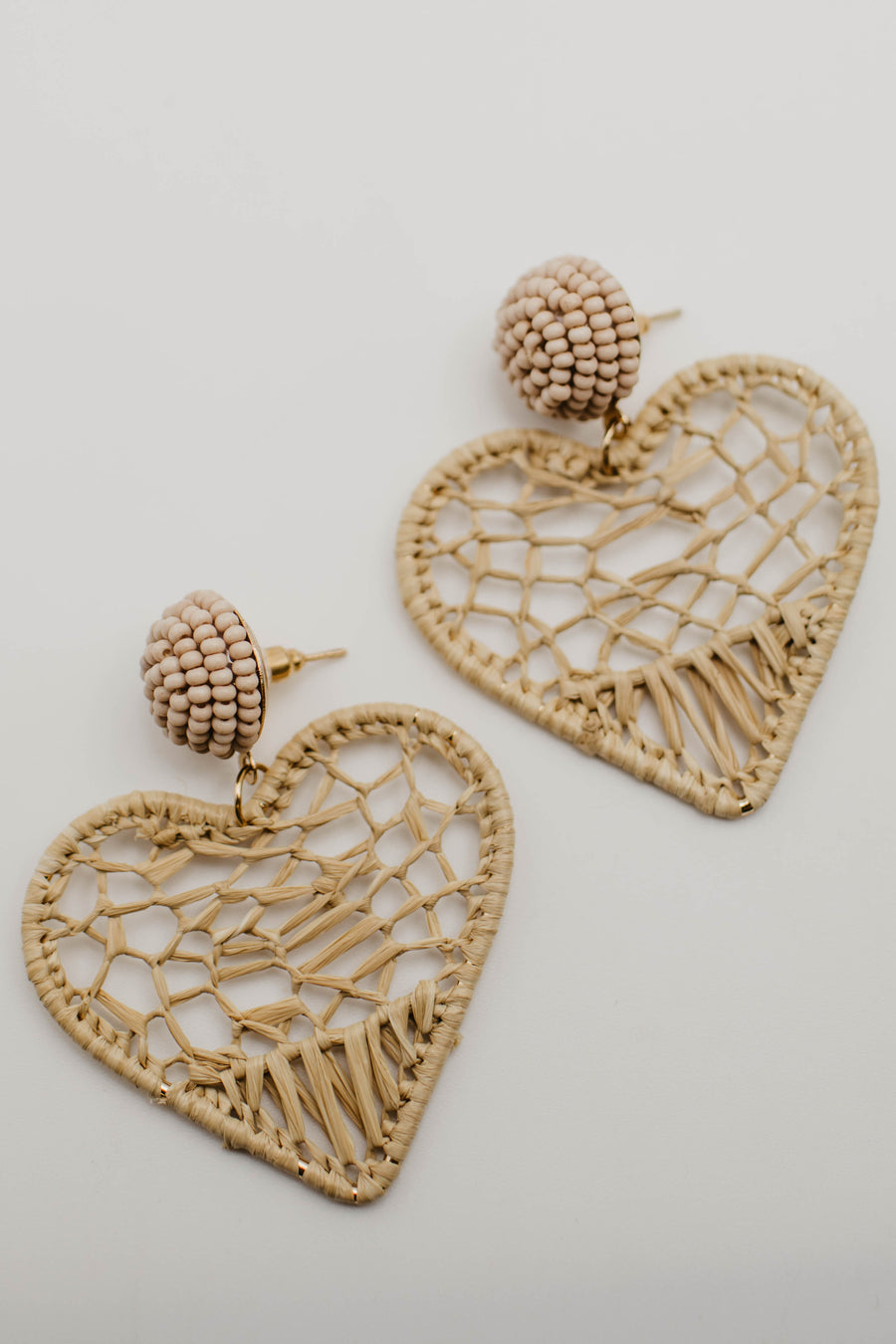 The Franny Raffia Heart Earring