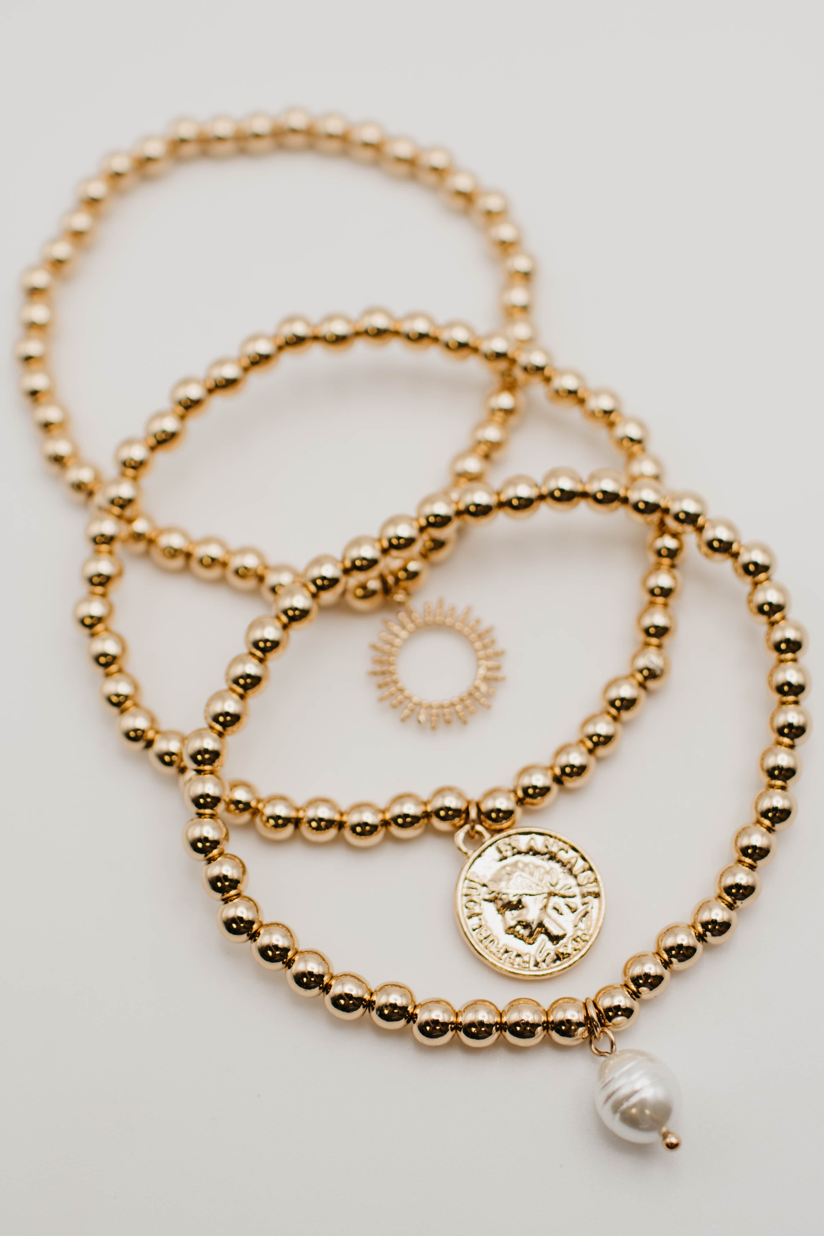 The Bradey Charm Stretch Bracelet Set