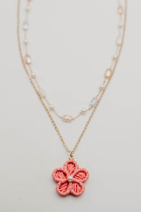 The Keigh Raffia Flower Layered Necklace