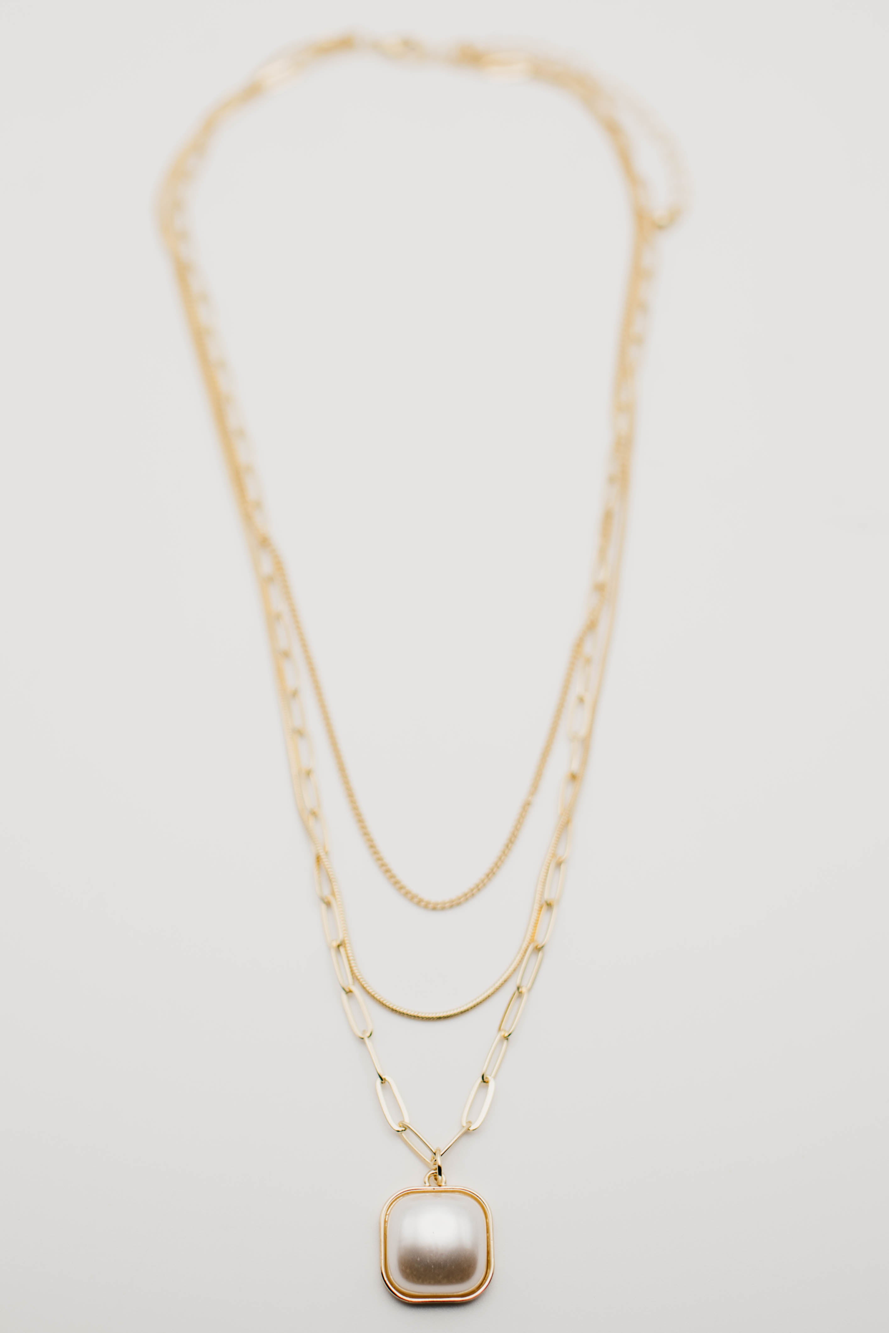 The Harvie Layered Pearl Pendant Necklace