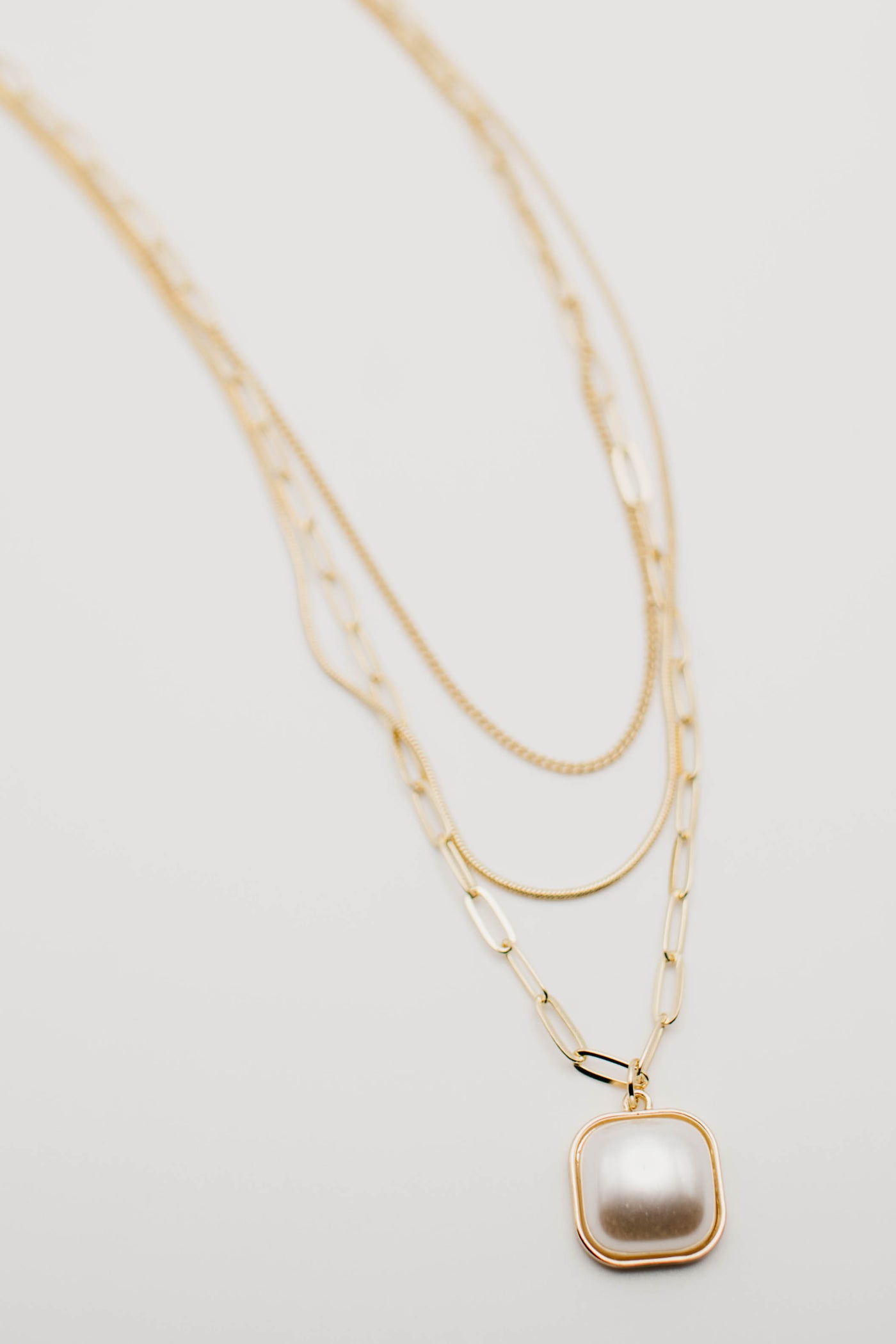 The Harvie Layered Pearl Pendant Necklace