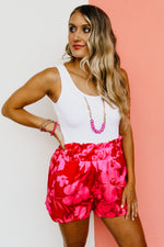 The Zadie Floral Satin Paper Bag Shorts - FINAL SALE
