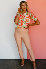 The Kailua Floral Half Button Blouse - FINAL SALE