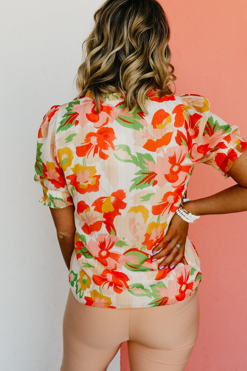 The Kailua Floral Half Button Blouse - FINAL SALE