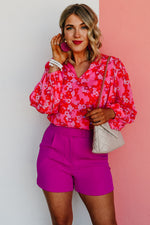 The Damon Split Neck Blouse - FINAL SALE