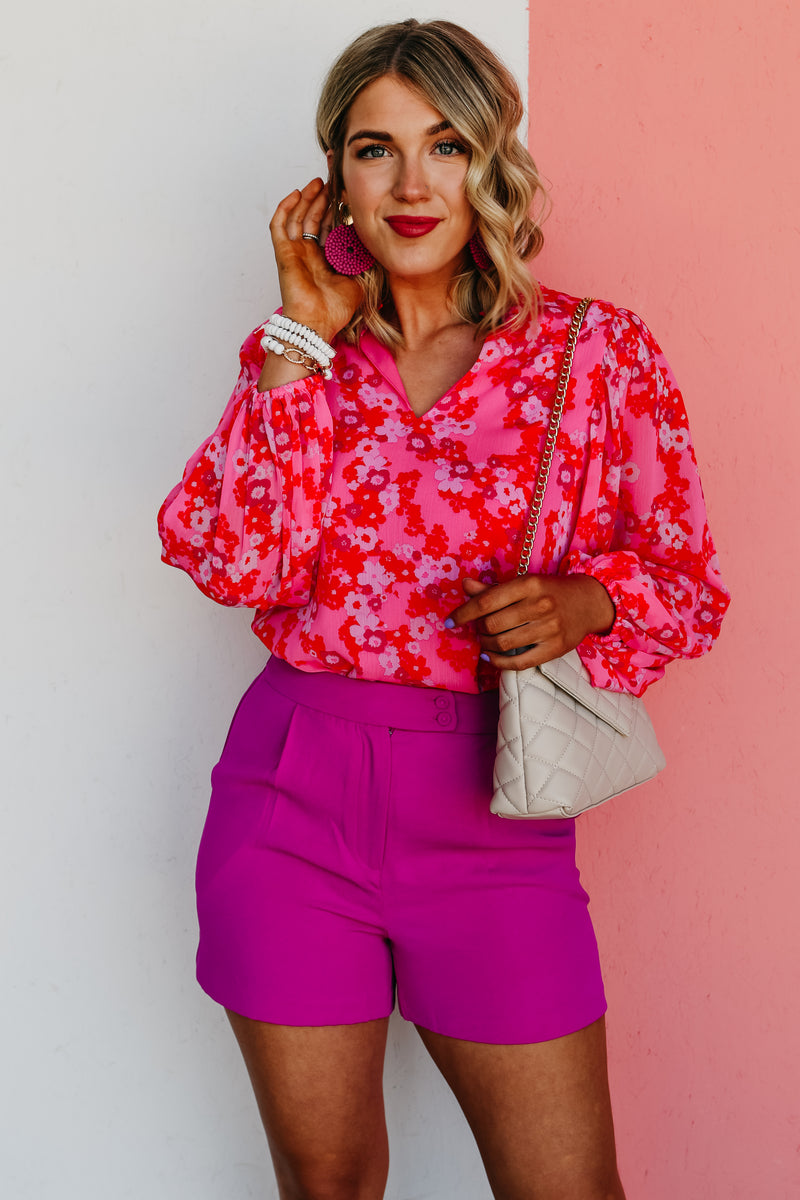 The Damon Split Neck Blouse - FINAL SALE