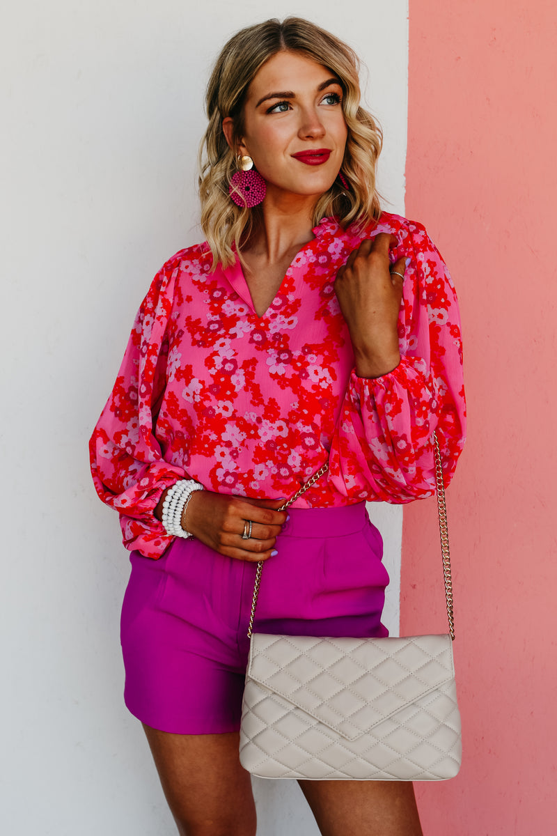 The Damon Split Neck Blouse - FINAL SALE