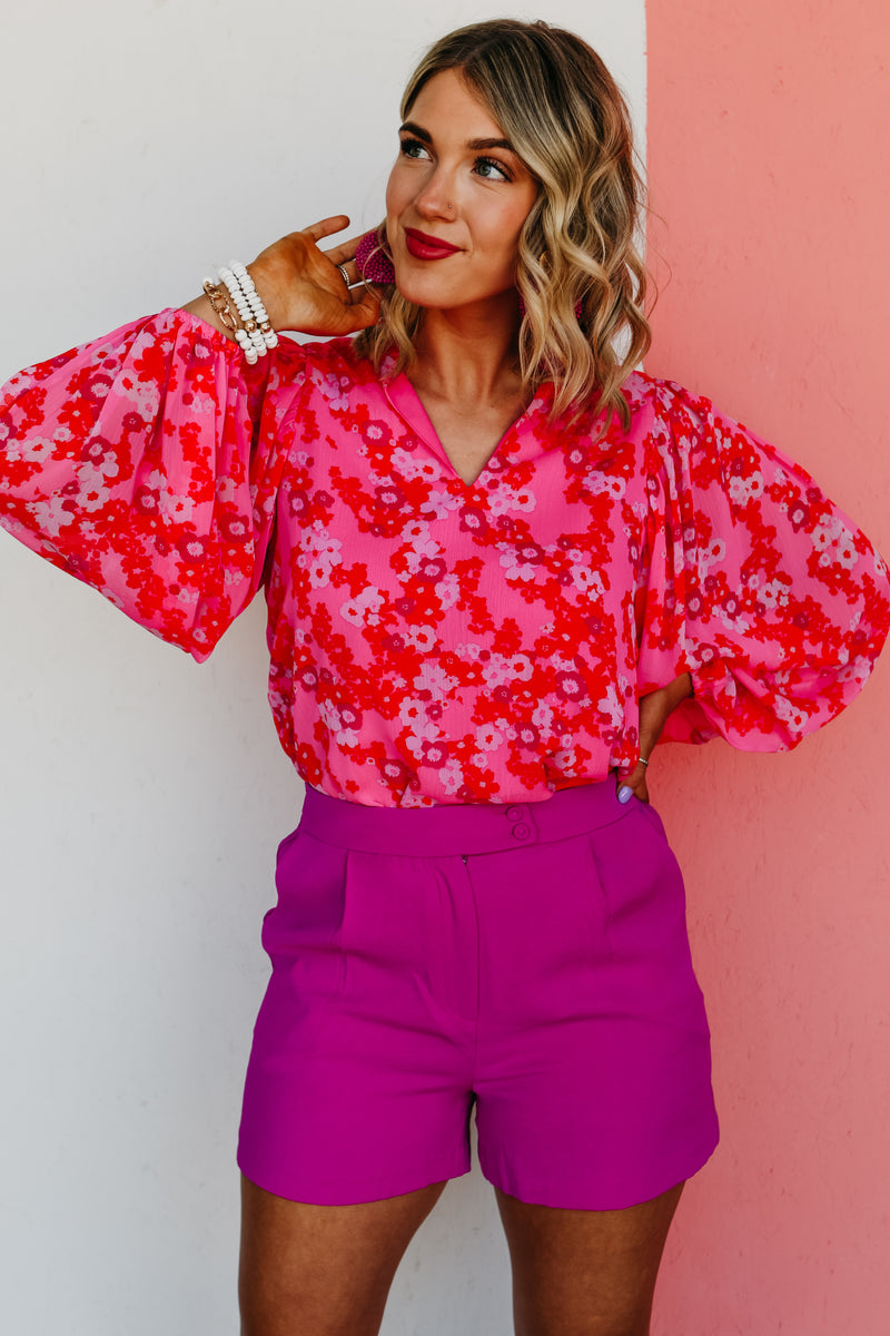 The Damon Split Neck Blouse - FINAL SALE