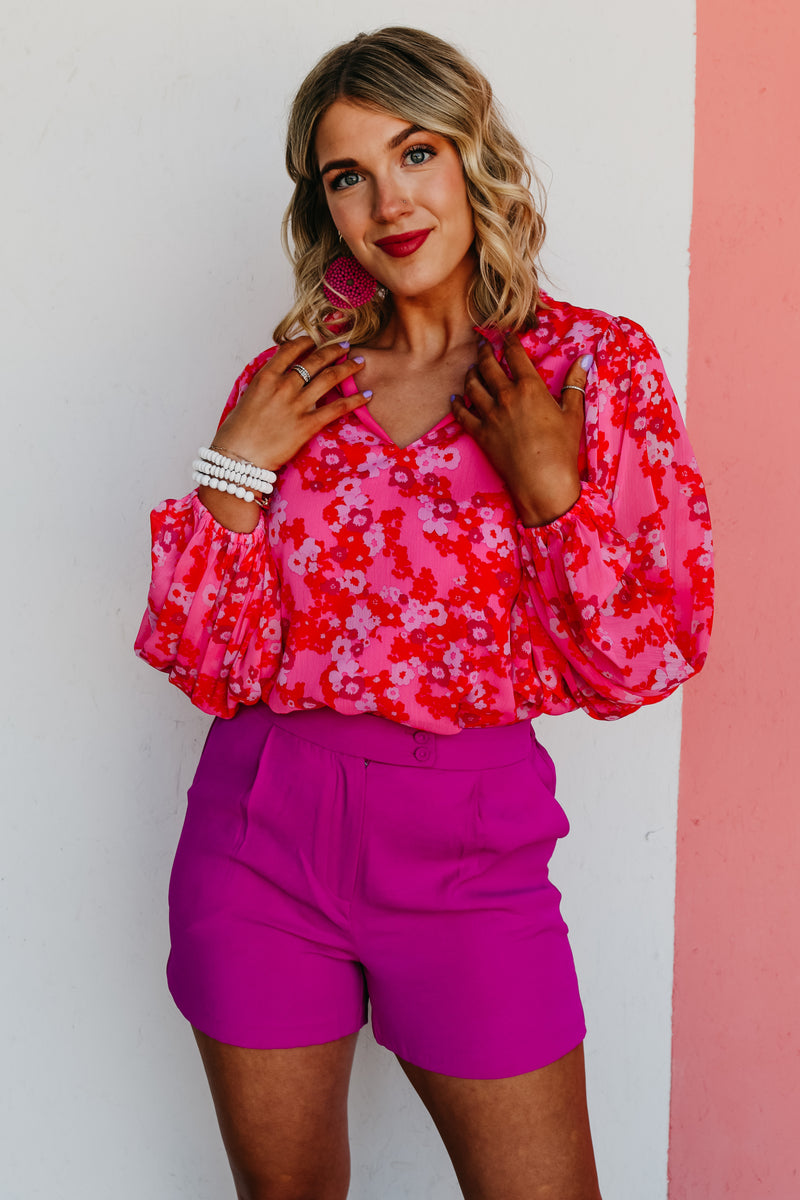 The Damon Split Neck Blouse - FINAL SALE