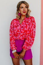 The Damon Split Neck Blouse - FINAL SALE