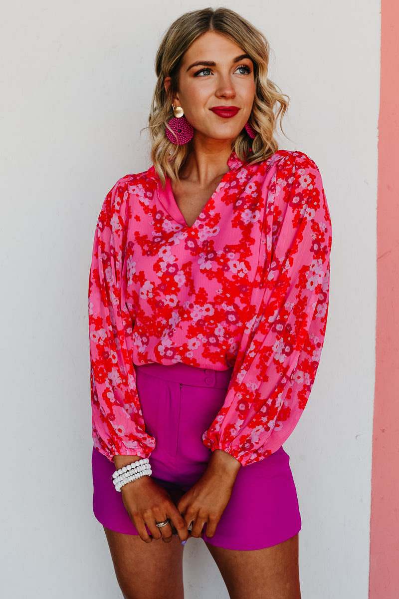 The Damon Split Neck Blouse - FINAL SALE