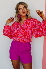 The Damon Split Neck Blouse - FINAL SALE