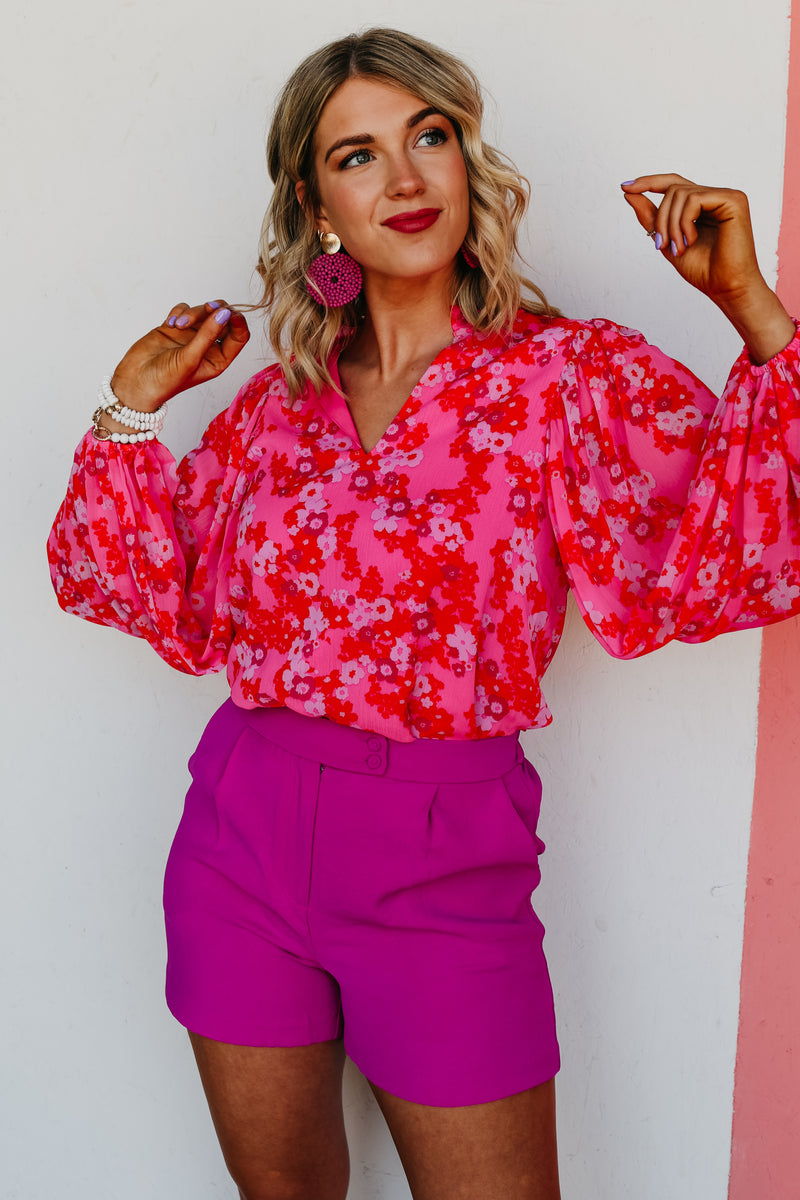 The Damon Split Neck Blouse - FINAL SALE