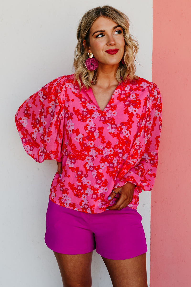 The Damon Split Neck Blouse - FINAL SALE