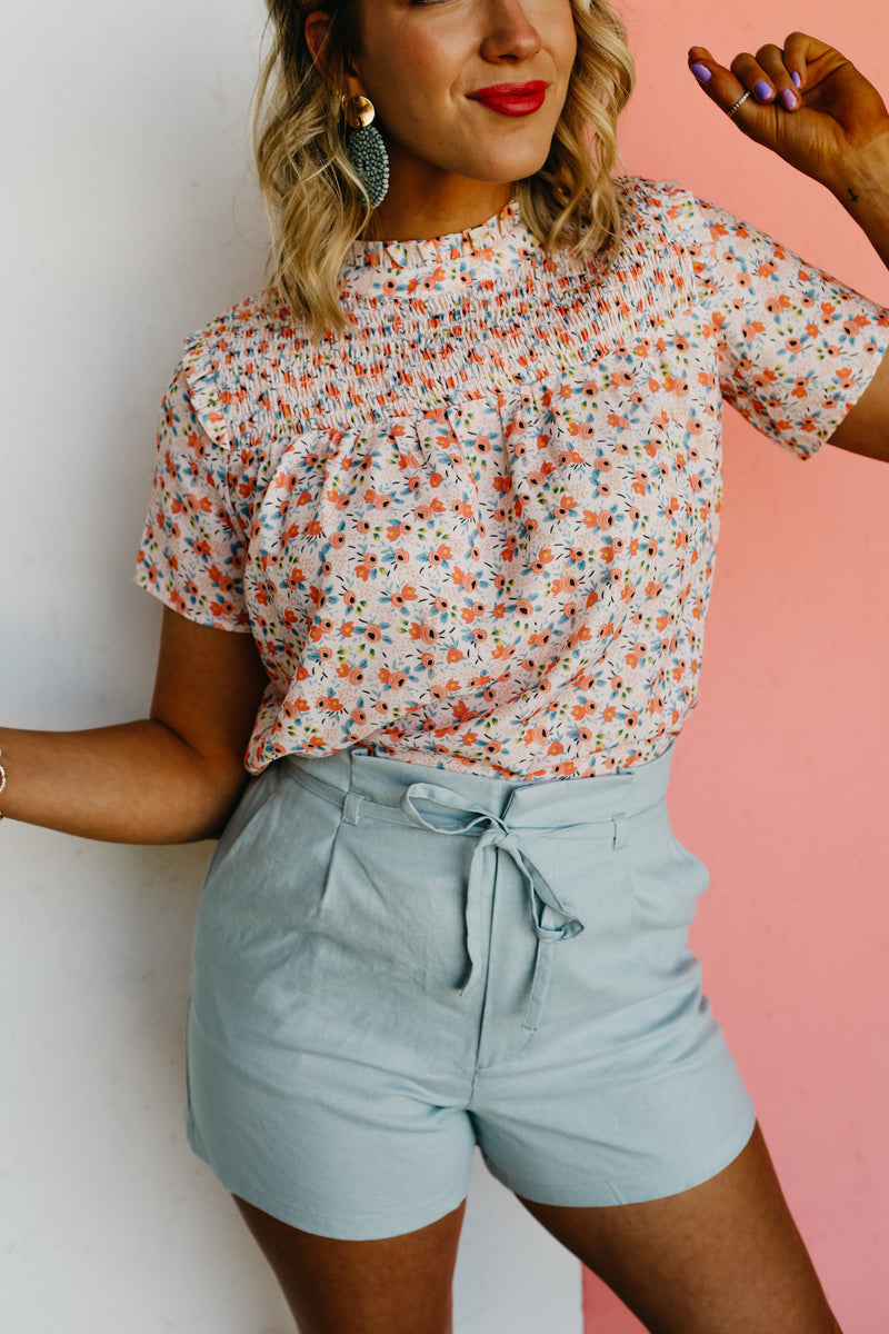 The Breece Floral Smocked Blouse - FINAL SALE