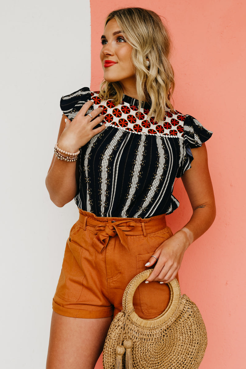 The Kaylie Mixed Print Top