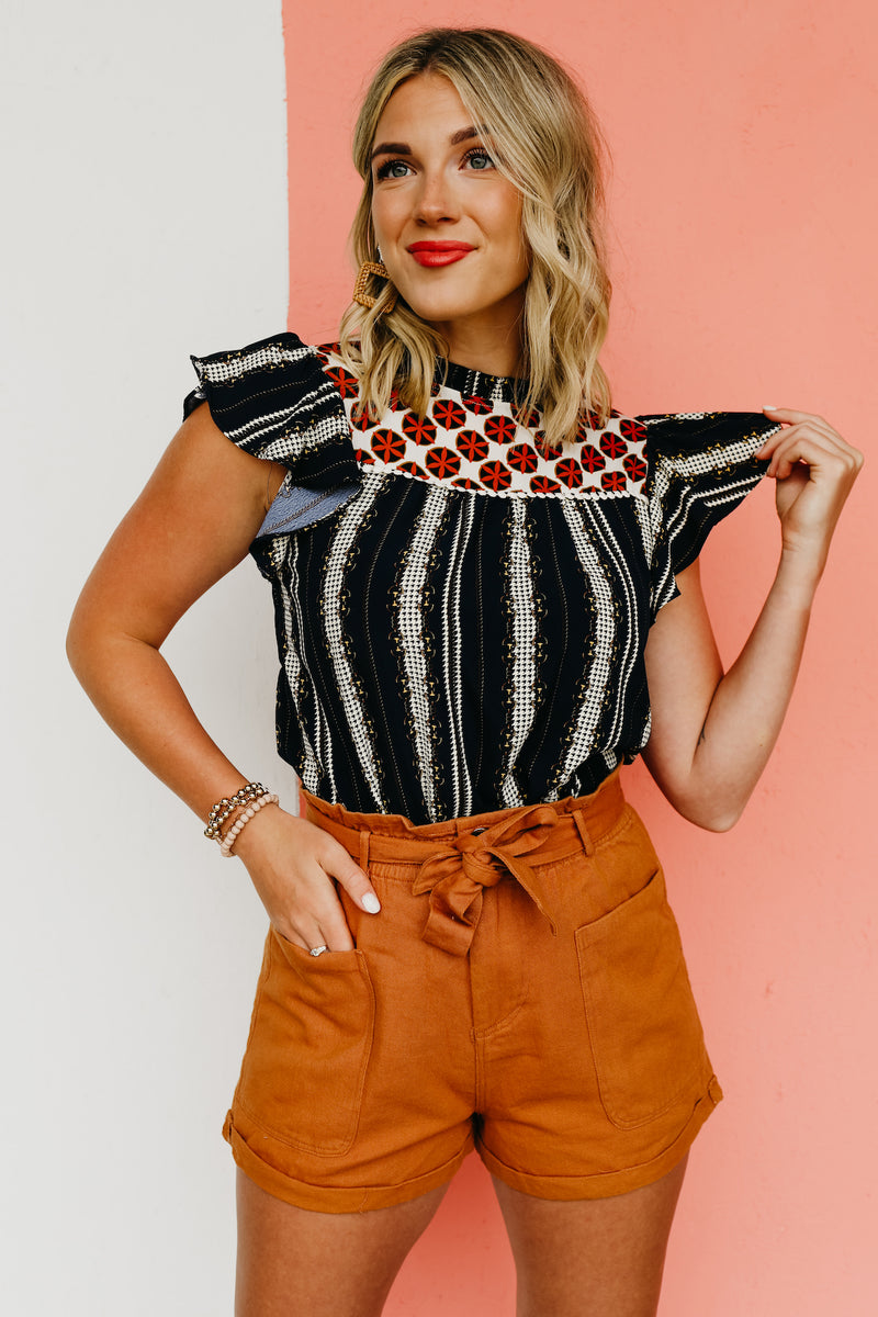 The Kaylie Mixed Print Top