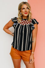 The Kaylie Mixed Print Top