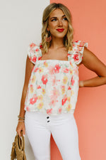 The Braylen Floral  Elastic Band Tank Top - FINAL SALE