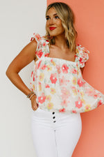The Braylen Floral  Elastic Band Tank Top - FINAL SALE
