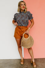 The Paityn Floral Ruffle Neck Woven Blouse