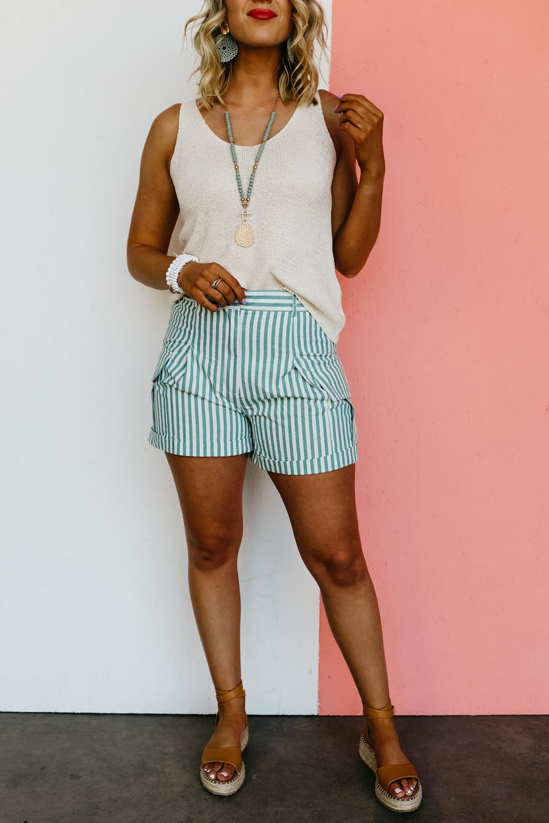 The Jazlynn Striped Cargo Shorts - FINAL SALE
