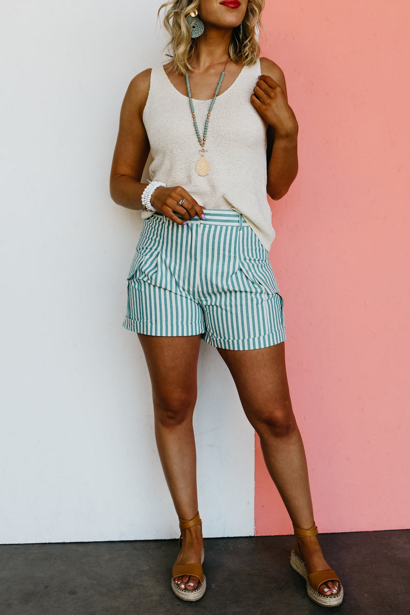 The Jazlynn Striped Cargo Shorts - FINAL SALE