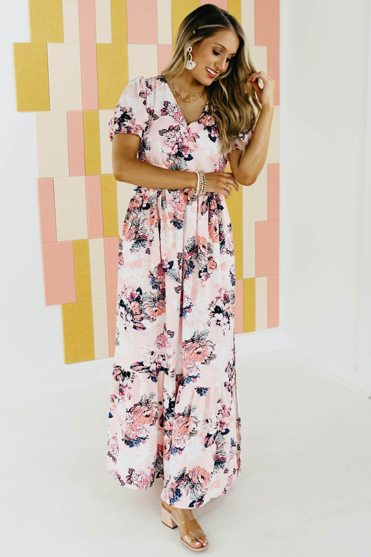 The Andy Graphic Floral Surplice Maxi Dress - FINAL SALE