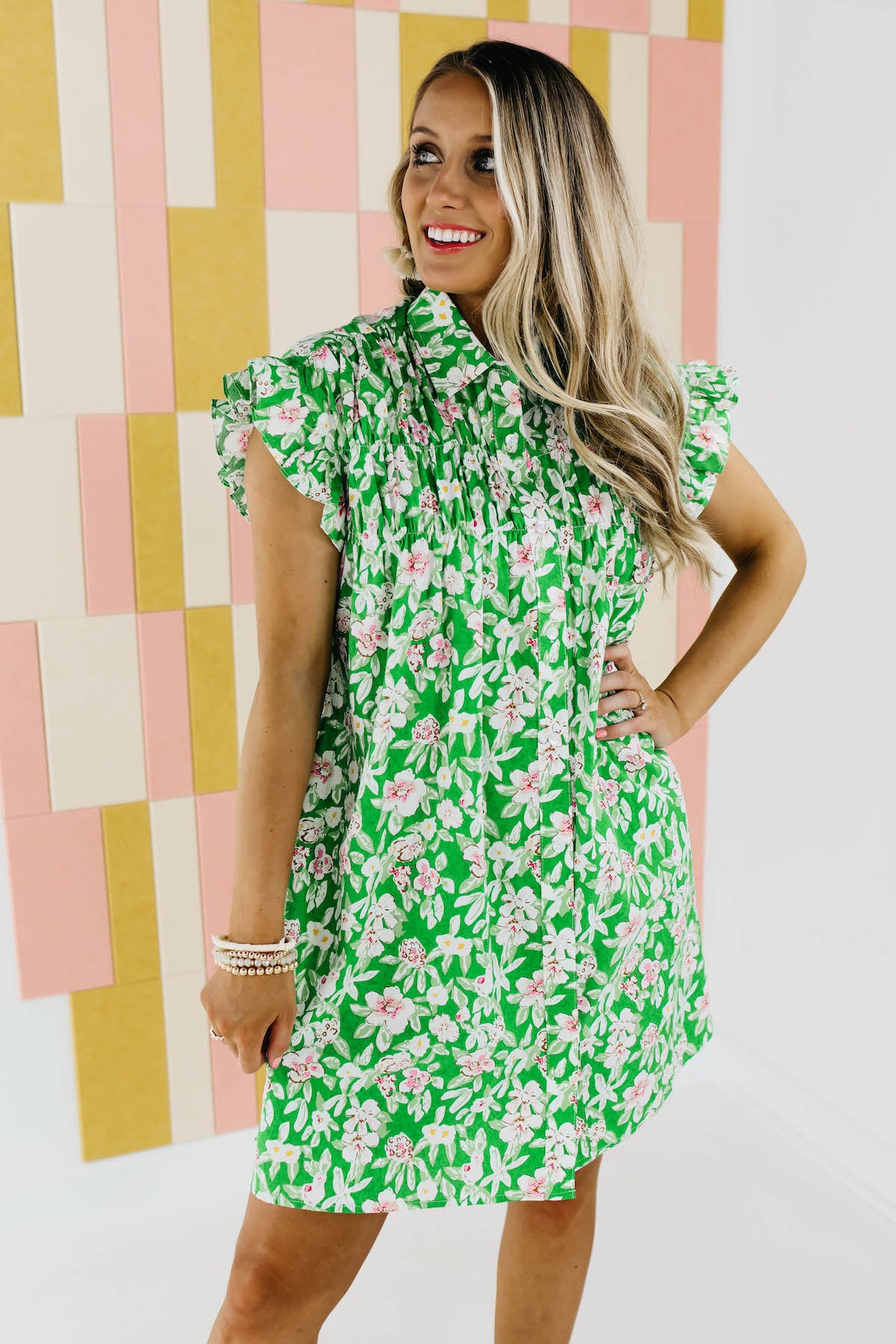 The Lainey Floral Flutter Sleeve Mini Dress - FINAL SALE