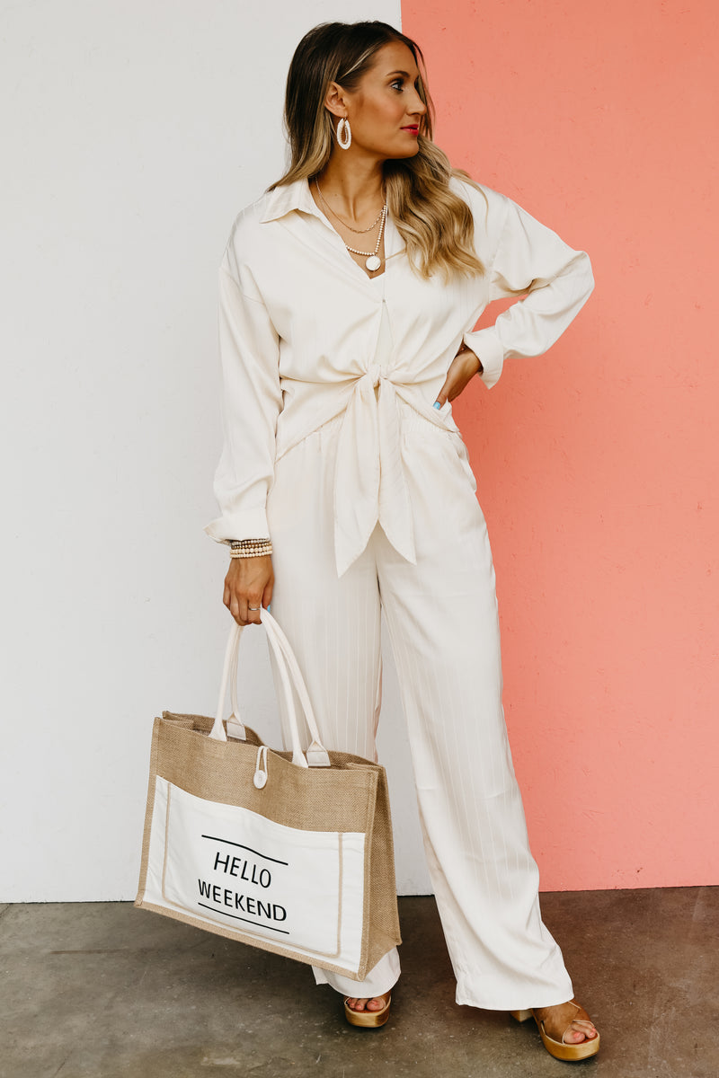 The Velma Stripe Front Tie Top