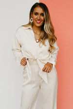 The Velma Stripe Front Tie Top
