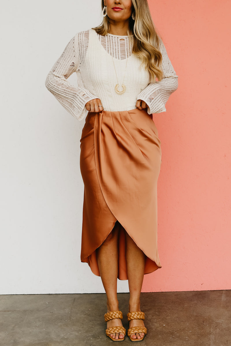 The Prissy Front Slit Midi Skirt