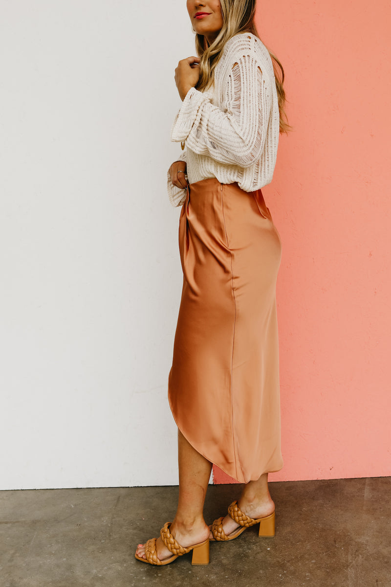 The Prissy Front Slit Midi Skirt