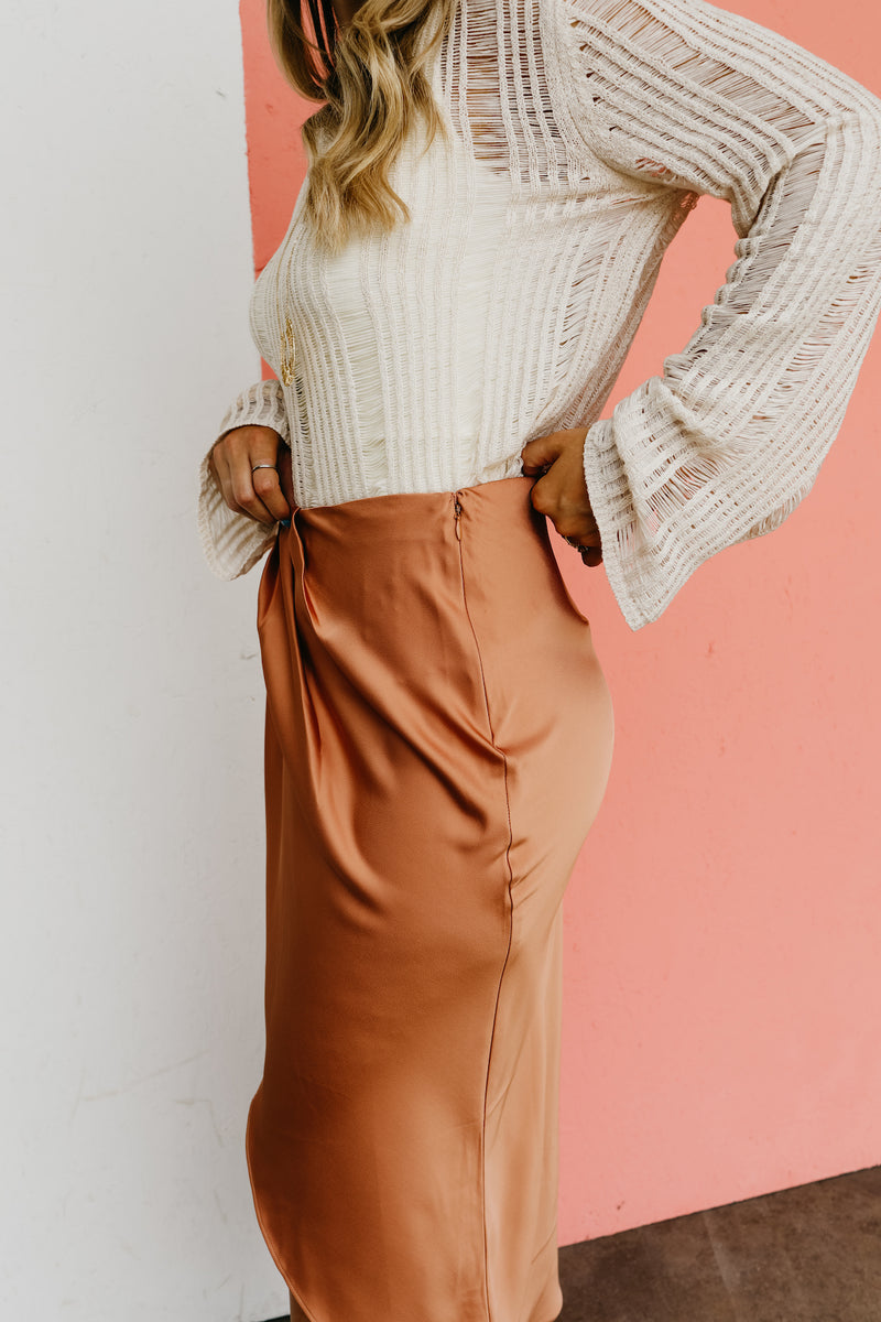 The Prissy Front Slit Midi Skirt