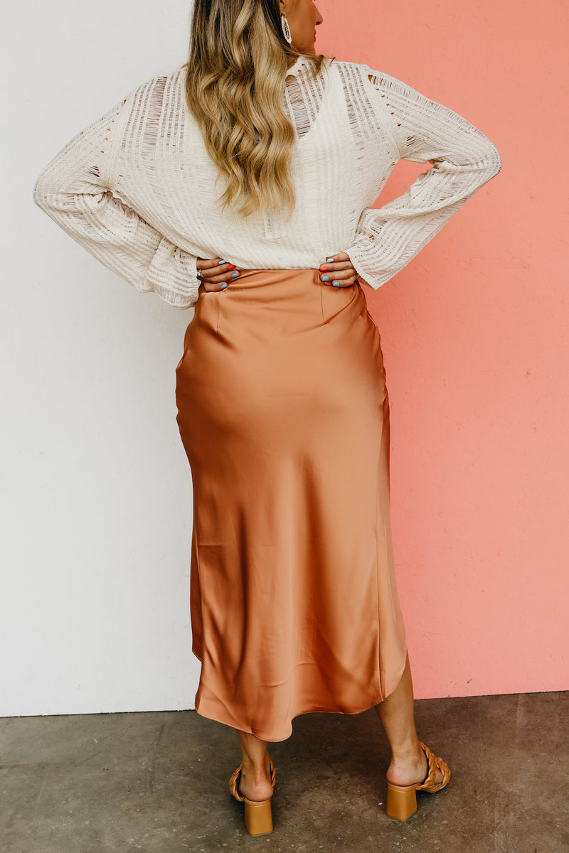 The Prissy Front Slit Midi Skirt