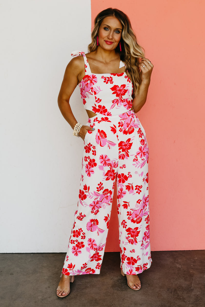 The Cai Cutout Floral Jumpsuit - FINAL SALE