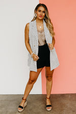 The Kehlani Sleeveless Pinstripe Vest