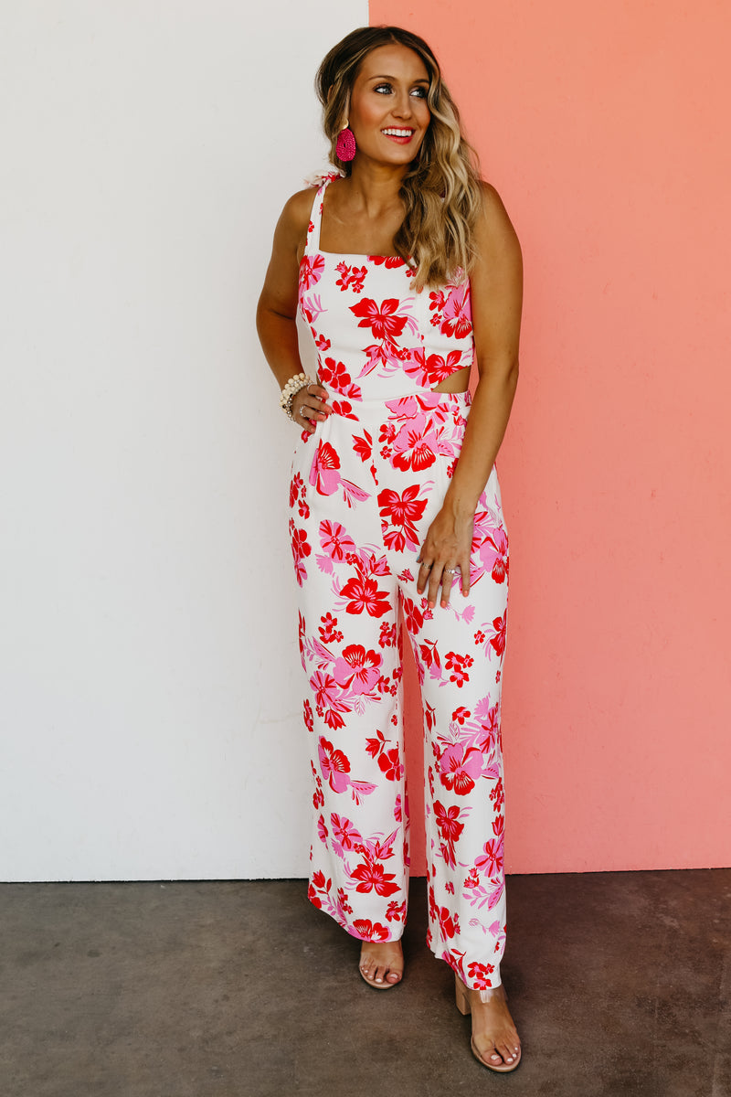 The Cai Cutout Floral Jumpsuit - FINAL SALE