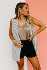 The Kehlani Sleeveless Pinstripe Vest