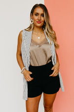 The Kehlani Sleeveless Pinstripe Vest