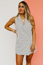 The Kehlani Sleeveless Pinstripe Vest