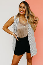 The Kehlani Sleeveless Pinstripe Vest