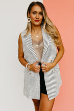 The Kehlani Sleeveless Pinstripe Vest
