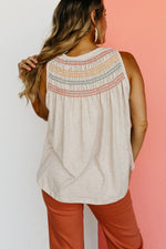 The Soren Smocked Embroidered Top