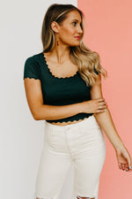 The Scarlett Ribbed Scalloped Top