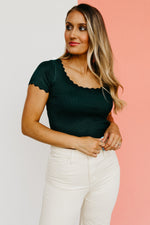 The Scarlett Ribbed Scalloped Top