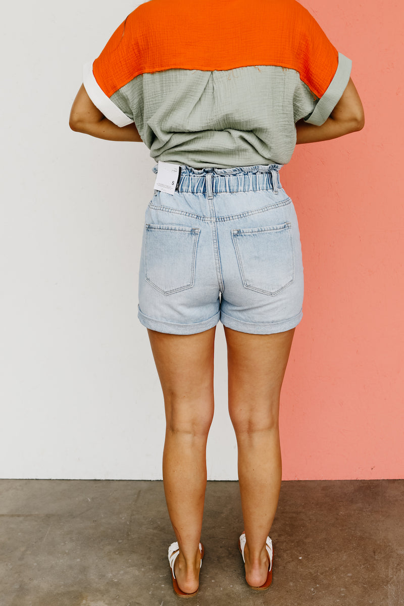Kan Can Denim | High Rise Paperbag Shorts - KC5233L