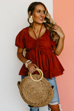 The Leland Shirred Neck Tie Top - FINAL SALE