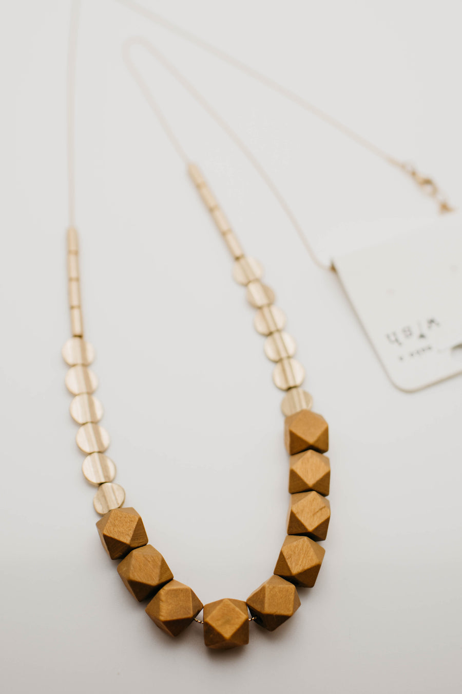 The Fatima Wood Bead Necklace