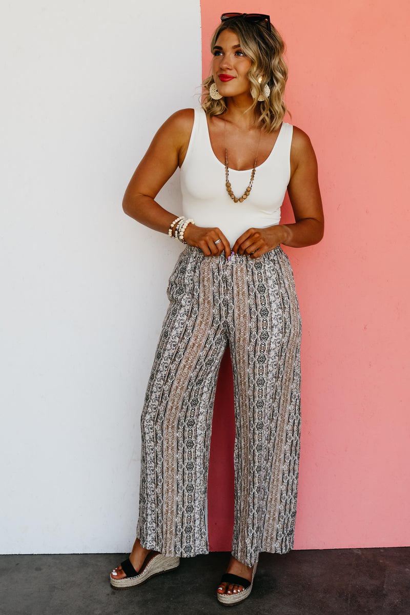 The Margot Wide Leg Print Pants - FINAL SALE